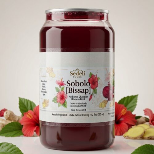 Sedeli Foods sobolo bissap drink - naturally brewed Ghanaian hibiscus, pack of 12